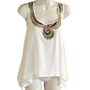 🆕 Trina Turk silk embellished shark bite t…